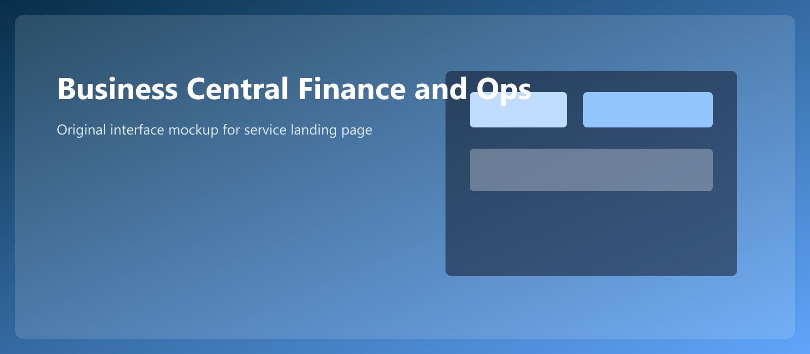 Business Central finance and operations cockpit with inventory and order visibility